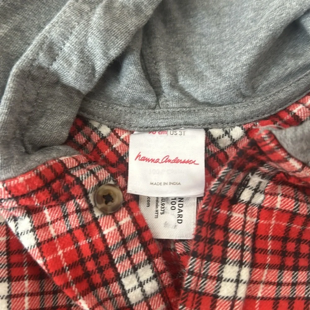 3T Hanna Andersson Flannel Hoodie - Picture 2 of 2